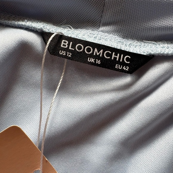 Elegant Light Blue Women's Drape Top Bloomchic Sz 12 - Picture 6 of 6